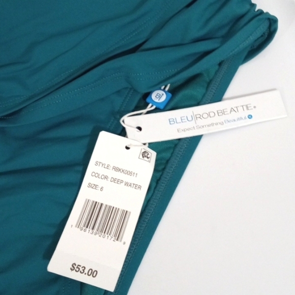 BLEU ROD BEATTIE DEEP WATER RUCHED SARONG BIKINI SWIMSUIT BOTTOM SIZE 6 NWT - Picture 4 of 5
